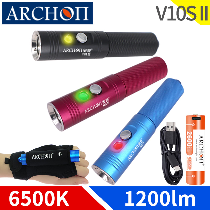 Underwater Flashlight - Archon-linterna de luz para buceo V10s