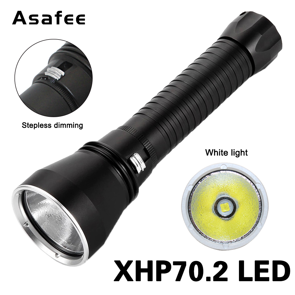Asafee-linterna de buceo XHP70 - Underwater Flashlight reseña y precio
