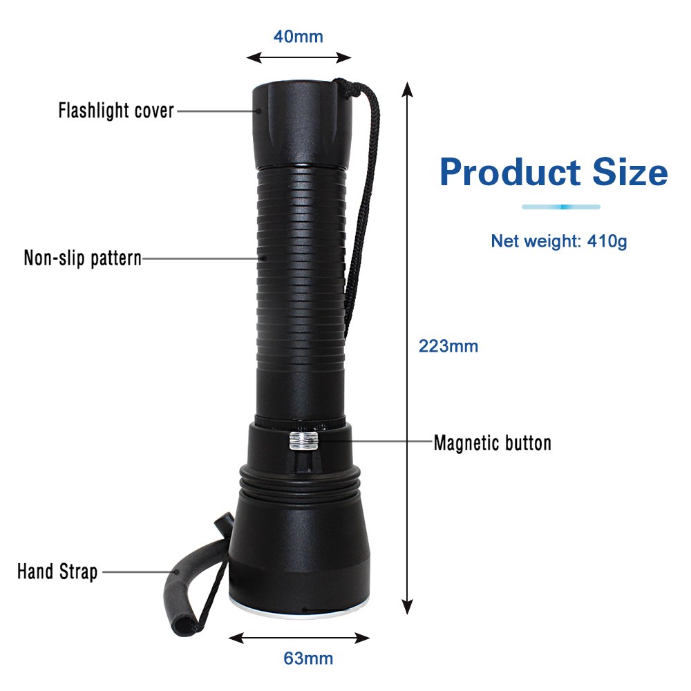 Asafee-linterna de buceo XHP70 - Underwater Flashlight reseña y precio