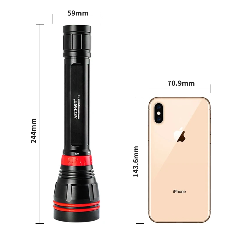 4000LM 4-LED 100M luz de buceo - Underwater Flashlight reseña y precio