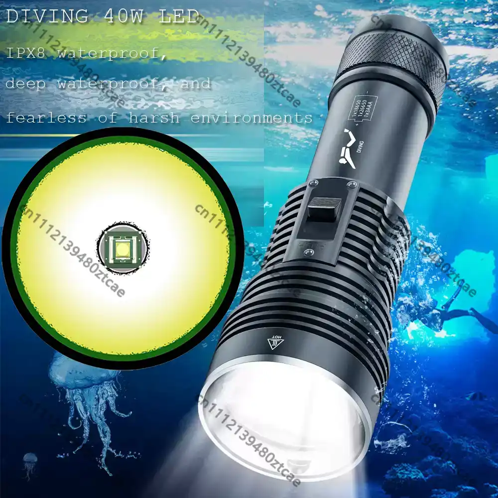 Linterna de Buceo Láser Blanca - Underwater Flashlight reseña y precio