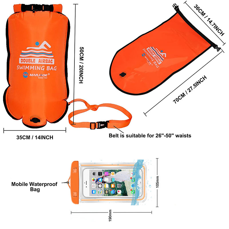 Bolsa inflable impermeable par - Swim Buoy Open Water reseña y precio
